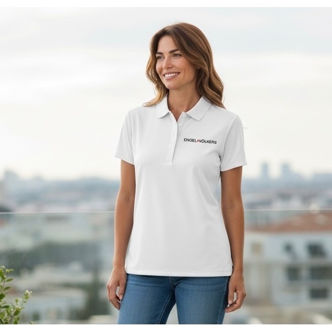 Nike Womens Golf Polo Shirt White Engel & Volkers Logo Short Sleeve Size L